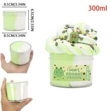 50g/200g Frog Whale Thema Charms DIY Butter Schleim Set - Zweifarbiger flauschiger, super dehnbarer Schleim Knete für Kinder, ideales Weihnachtsgeschenk, Party-Gastgeschenk, sensorische quetschbare Spielsachen für Jungen und Mädchen