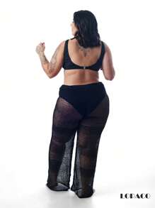 Beach Pants Plus SIZE Knitwear With Adjustable Waistband - 黑色 - 查看 9