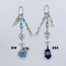 1 pieza Llavero personalizado con colgante de resina hecho a mano en diseño lindo y versión en caricatura del personaje Blue Lock, con borla, para mochila o teléfono - Multicolor - Ver 2
