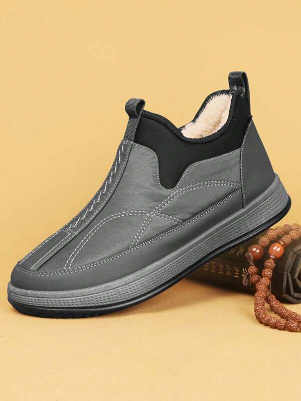Stivali invernali da uomo per esterni, scarpe da lavoro e casual sportive, basse, calde, antiscivolo, stivaletti Chelsea, adatti per festival, taglie grandi
