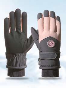 Gants de ski d'hiver femme, doublure thermique, épais, écran tactile, coupe-vent, imperméable, gants chauds pour le cyclisme et les activités de neige