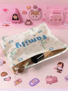 1pc Customized Name & Airplane Pattern Corduroy Toiletry Bag, Great For Storing Toiletries When Traveling, Can Be Customized With Your Unique Design, Suitable For Children And Teenagers, Can Print Your Own Name Or A Friend/Sibling's Name As A Gift Back To School Winter Gift Ideas Boy Girl Valentine's Day