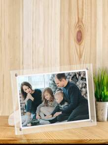 Cornice foto in plexiglass personalizzata da 6 pollici con supporto magnetico, cornice trasparente per esporre fotografie, calligrafia e opere d'arte - Multicolore - Visualizzare 4