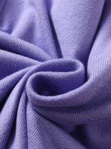 Girls & Young Girl Cute Floral Round Neck Pullover Sweater, Suitable For Everyday Wear In Spring, Autumn And Winter - Purple - View 7