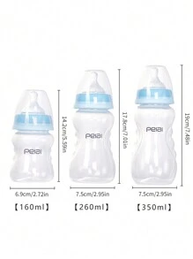 1个婴儿宽口防摔防滑PP材质硅胶奶嘴奶瓶，适合0-1岁宝宝 - 藍色 - 查看 11