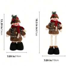 New Christmas Santa Claus Retro Small Stretchable Checkered Fabric Ornaments, Decoration For Hotel, Bar, And Mall, Christmas Themed Events And Parties, Home Decorative Ornament