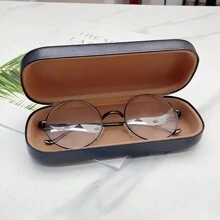 Hộp đựng kính PU tùy chỉnh tên Hộp đựng kính cận thị Vỏ cứng bảo vệ Hộp đựng bảo vệ di động Phụ kiện du lịch DIY có hoa văn tùy chỉnh cho ví bỏ túi Hoa đơn giản - màu đen - Xem 3