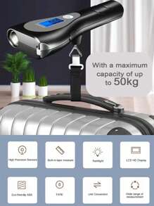 1PC Multi-Functional Luggage Scale, Mini Handheld Scale, Electronic Scale, Suitcase Scale, Boarding Scale, Easy To Read LCD Display, Black Durable Material, Multi-Unit Conversion, With Tape Measure And Flashlight Convenient Delivery Scale LCD Digital Hanging Scale Suitable For Daily Shopping, Travel Package Luggage And So On.[New Year Sale] - Multicolor - View 11