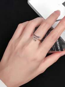 1 Stück modischer & eleganter 925 Sterling Silber Schlangen Ring, verstellbares offenes Design, leichter Luxusstil, perfektes Geschenk für die Freundin