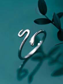 1 Stück modischer & eleganter 925 Sterling Silber Schlangen Ring, verstellbares offenes Design, leichter Luxusstil, perfektes Geschenk für die Freundin