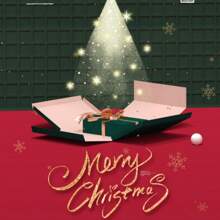 1 件男士手工优质涤纶圣诞老人和圣诞树印花领带，适合圣诞节、派对和其他场合 - 黑色 - 查看 4