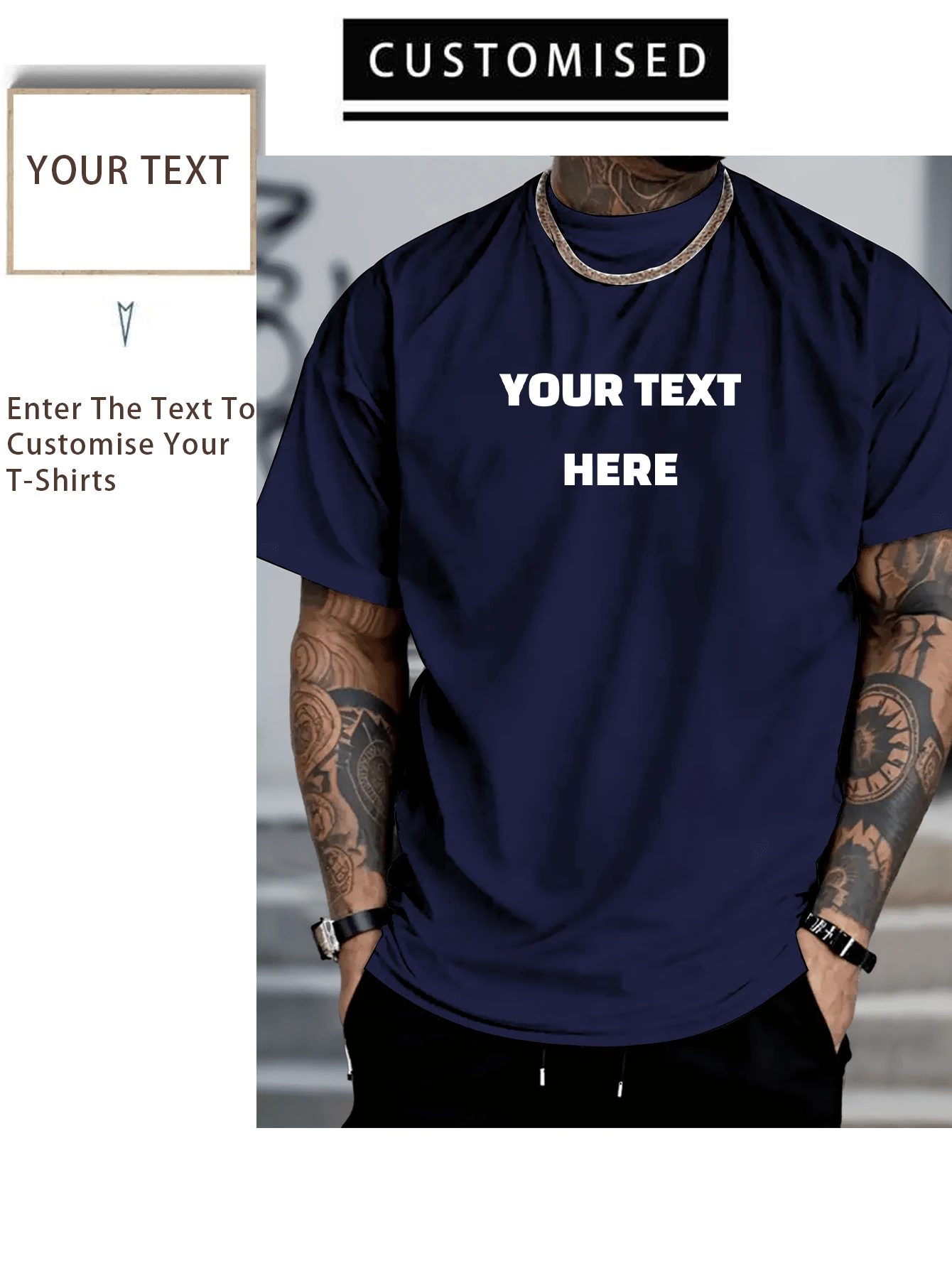 Customized Boyfriend Style Men's Personalized Print T-Shirt Fashion Casual Loose Tee Design Your Own T-Shirt By Adding Your Text (Logo For Couples, Family, Pets, Gifts, Husband Or Boyfriend. ),Gymboy