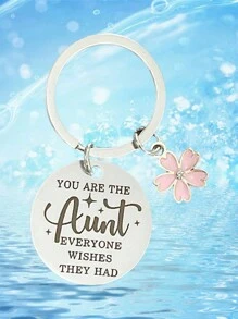 Stainless Steel Unique "Aunt" Keychain Jewelry, Best Aunt Gifts For Birthday, New Year, Christmas, Mother's Day, Casual, Cute, Elegant Car Accessories Bag Charm Backpack For School Goth Y2k
