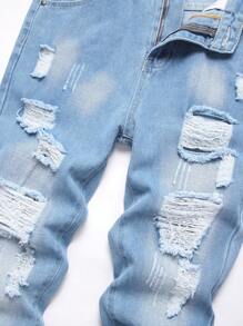 Quần jean rách thời trang thường ngày dành cho nam thiếu niên, phù hợp cho mọi mùa. - Rửa nhẹ - Xem 5