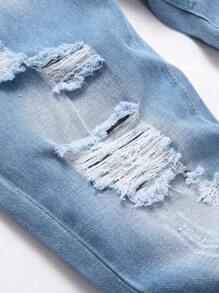 Quần jean rách thời trang thường ngày dành cho nam thiếu niên, phù hợp cho mọi mùa. - Rửa nhẹ - Xem 2