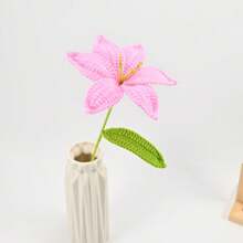 Joivida 1 件彩色手工钩编百合花束，用羊毛手工钩编，成品手工花束。无味，插花用品，创意办公室/客厅/卧室/家居桌面装饰。送给妻子/姐妹/母亲/女朋友/同学的独特手工编织礼物。摄影道具，节日活动装饰。适合母亲节/情人节/生日派对装饰。情人节，毕业礼物 - 手工鉤織小百合花束 - 查看 16