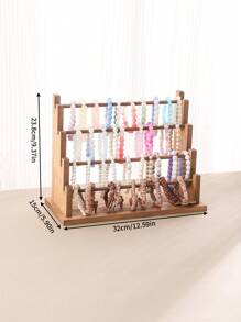 胡桃木色木制展示架，用于手镯、手表、珠宝、项链架、零售摊位组织者 - 黑胡桃色 - 查看 4