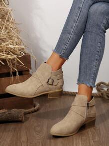 Fall/Winter 2025 Go With Black Dress,Women's Fashion Ankle Boots, New Arrival 2024 Pointed Toe Short Boots - Camel - View 2