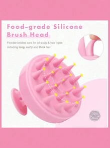 1PC Bàn chải massage da đầu, Dụng cụ gội đầu bằng rơm lúa mì, Bàn chải tóc bằng silicon, Bàn chải massage & làm sạch da đầu, Tẩy tế bào chết cho da đầu, Dụng cụ loại bỏ gàu, Phù hợp cho cả nam và nữ - Nhiều màu - Xem 3