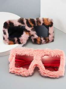 1pc Fashionable Furry Square Frame Glasses, Funny Furry Glasses For Masquerade Party & Decoration - Multicolor - View 1
