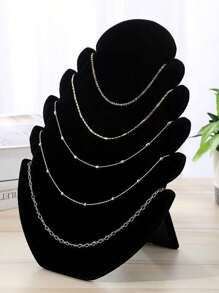 1 tấm gỗ trưng bày trang sức cho vòng cổ và hoa tai - màu đen - Xem 2