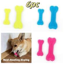 1件/2件/3件/4件/6件狗玩具橡胶骨头固体玩具心形尖刺出牙玩具大号和小号宠物玩具 - 彩色 - 查看 12