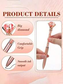 1/4/8/12PCS,Sparkling Crystal Diamond Ballpoint Pens - Retractable, Medium Point - Perfect For Weddings, Office, School, ChristmasAnd Valentine's Day Gifts, 6PCS/Set, Monochrome Calibration Tape, Mixed Color, Portable Calibration Tape, Calibration Tape, Student Use, Office Use