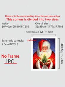 1 件帆布藝術印刷品,聖誕老人海報,藝術品壁畫,客廳家居牆壁裝飾,無框,節日禮物