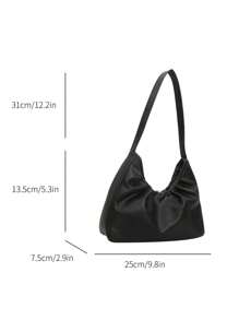 Elegant & Fashionable Design Shoulder Bag, New Solid Color Pleated Fresh Underarm Handbag, Spring/Autumn Valentines