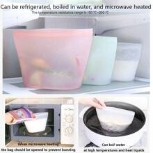 1 túi đựng thực phẩm bằng silicon có thể tái sử dụng, thích hợp cho tủ lạnh, trái cây & rau củ, tủ đông, niêm phong thực phẩm, hộp đựng thức ăn trưa và chuẩn bị nhà bếp - Nhiều màu - Xem 5