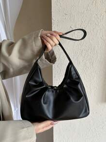 Elegant & Fashionable Design Shoulder Bag, New Solid Color Pleated Fresh Underarm Handbag, Spring/Autumn Valentines