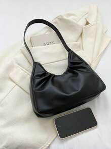 Elegant & Fashionable Design Shoulder Bag, New Solid Color Pleated Fresh Underarm Handbag, Spring/Autumn Valentines