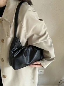 Elegant & Fashionable Design Shoulder Bag, New Solid Color Pleated Fresh Underarm Handbag, Spring/Autumn Valentines