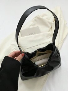 Elegant & Fashionable Design Shoulder Bag, New Solid Color Pleated Fresh Underarm Handbag, Spring/Autumn Valentines