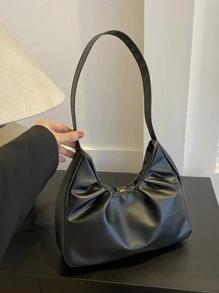 Elegant & Fashionable Design Shoulder Bag, New Solid Color Pleated Fresh Underarm Handbag, Spring/Autumn Valentines