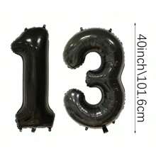 2 个 40 英寸（约 101.6 厘米）大号黑色数字氦气铝箔气球，大数字气球适合生日派对、毕业典礼、周年纪念、派对装饰 - 彩色 - 查看 12