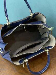 Dedoo 奢华时尚多功能大容量单肩手提包，优雅女士手提包 - 藍色 - 查看 9