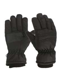 1 Pair Outdoor Ski Gloves, Thermal Lined Waterproof Warm Gloves For Boy, Girl And Kids, Solid Color Cycling Gloves - 1Pair - View 6