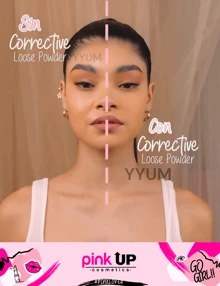 Polvo corrective Loose powder Pink Up ORIGINAL POlvo suelto correctivo 3 tonos