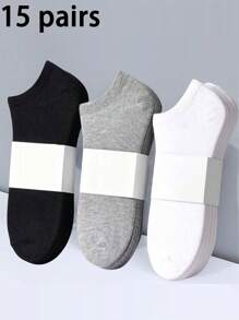 9/15 pares de calcetines de media caña para hombres, calcetines suaves y transpirables adecuados para uso diario para hombres y mujeres, calcetines de media caña unisex simples y cómodos