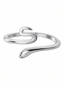 1 Stück modischer & eleganter 925 Sterling Silber Schlangen Ring, verstellbares offenes Design, leichter Luxusstil, perfektes Geschenk für die Freundin