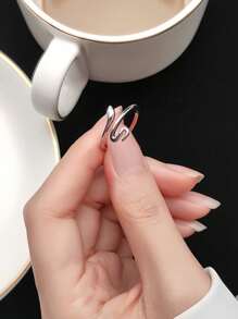 1 Stück modischer & eleganter 925 Sterling Silber Schlangen Ring, verstellbares offenes Design, leichter Luxusstil, perfektes Geschenk für die Freundin