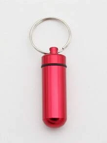 1 件随机颜色户外便携式铝合金钥匙扣药瓶，迷你防水个人药品容器 - 彩色 - 查看 3