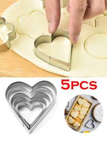 5入組不鏽鋼圓餃子皮切割機＆餅乾模具＆蛋糕慕斯環＆吐司研磨工具套裝