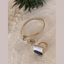 Kit Bracelete Dpl Cristal e Anel Sel Tur