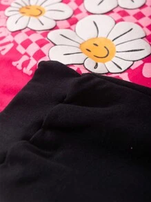 Positive Vibes Girls' Summer Set - 紅色 - 查看 3