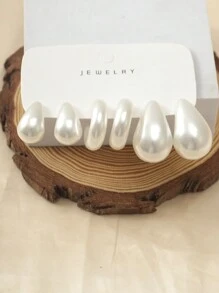 2-6-12-18件/套时尚耳环套装，CCB材质C形环状耳环和水滴耳钉套装，适合女性日常佩戴 - CCB耳飾套裝 - 查看 16