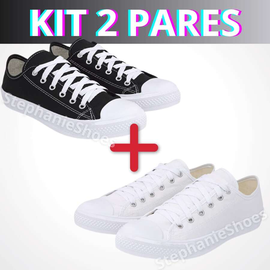 AIIstar Women's Men's Tennis Kit Straight Sole Low-Top Soft And Comfortable Premium Black Blue Red White - ĐEN + TRẮNG - Xem 1