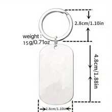 (Có thể khắc cả hai mặt) Móc khóa thẻ chó bằng thép không gỉ tùy chỉnh đặc biệt, Móc khóa ảnh cá nhân hóa, Phong cách thể thao thời trang, Phụ kiện mới lạ, Quà tặng độc đáo cho các cặp đôi - Bạc - Xem 2