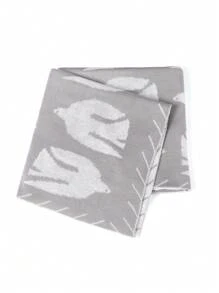 婴儿针织毯，鸟图案，柔软材质，婴儿推车罩，适合所有季节 - 飛鳥毯 - 查看 6